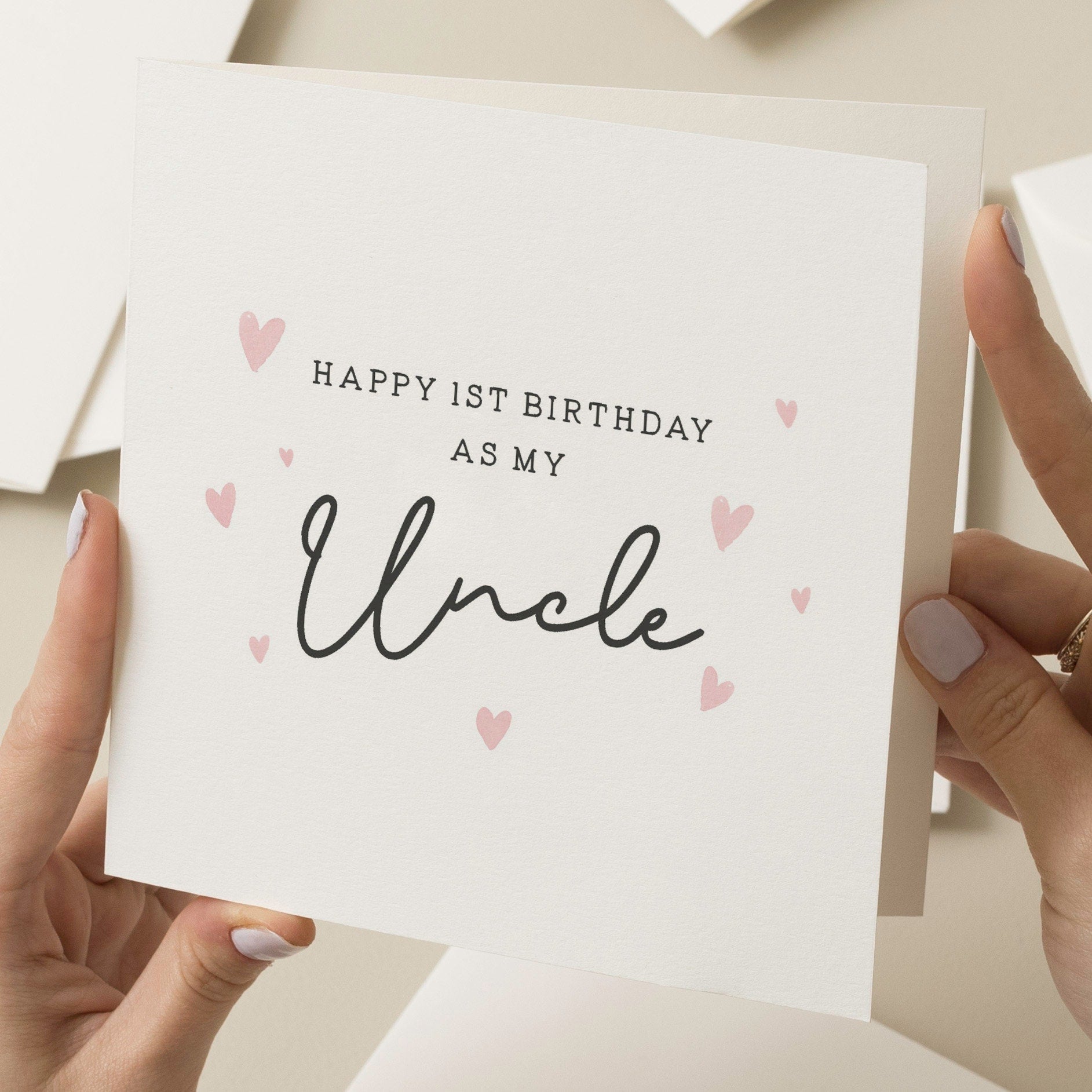 Happy First Birthday As An Uncle Card, Birthday Card For Uncle, 1st Birthday As My Uncle, Happy Birthday Uncle, Birthday Gift From Baby