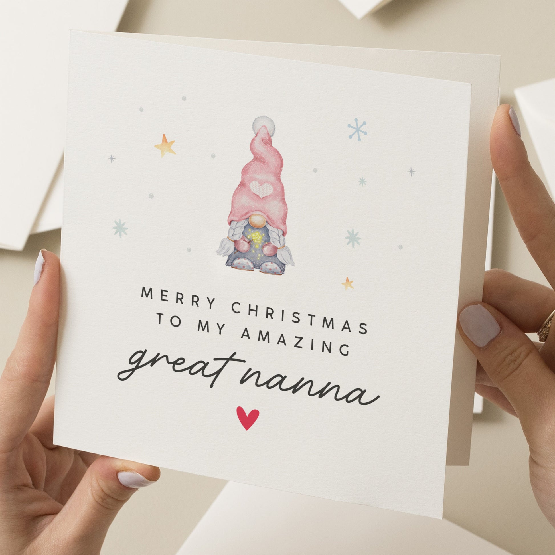 Christmas Card Great Nanna, Christmas Card For Nanny, Great Grandma Christmas Card Nan, Christmas Card For Nan, From Great Grandchild, Xmas