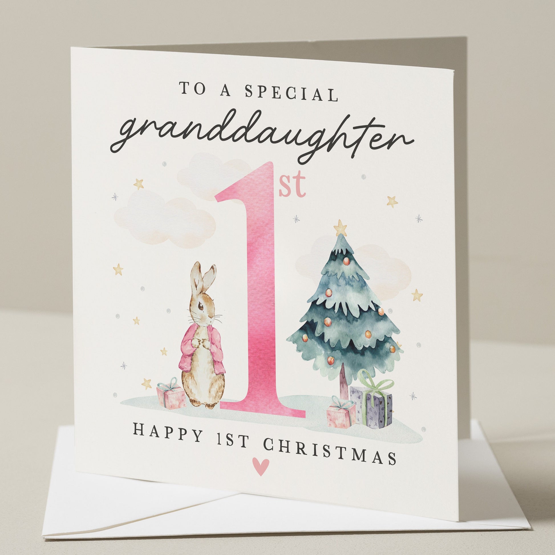 Granddaughter Christmas Card, 1st Christmas Baby Girl Card, Christmas Card Girl, First Christmas Card To Granddaughter, Xmas