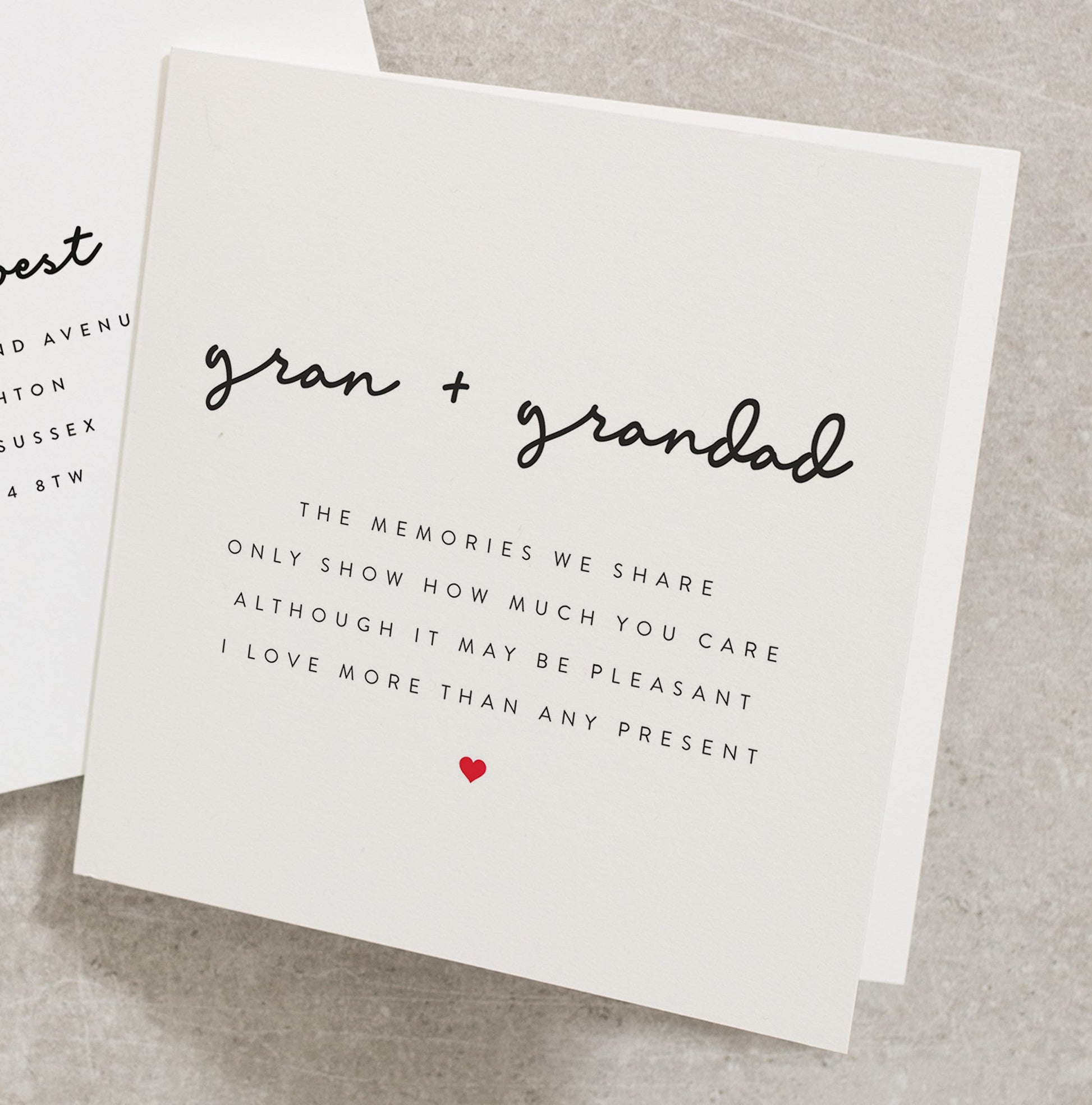 Gran + Grandad Christmas Card, Christmas Card For Gran and Grandad, Grandparents Christmas Card With Poem, Poem Christmas Card CC300