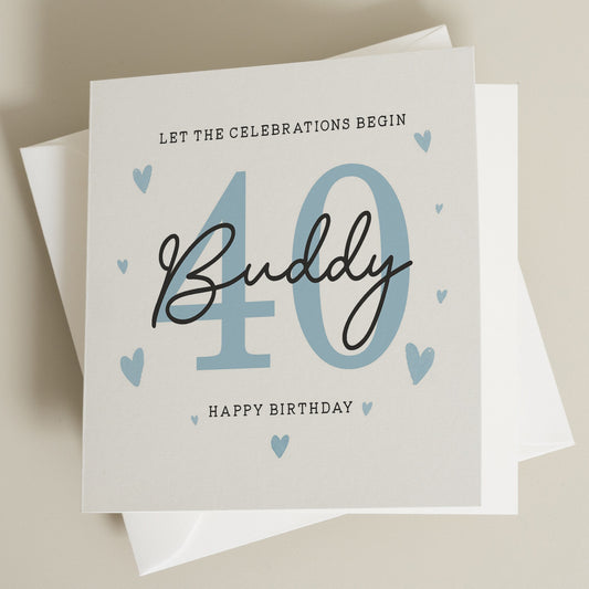 Personalised 40th Birthday Card, For Dad, 40th Birthday Card For Him, 40th Birthday Card For Uncle, 40th Birthday Gift For Him, Fortieth