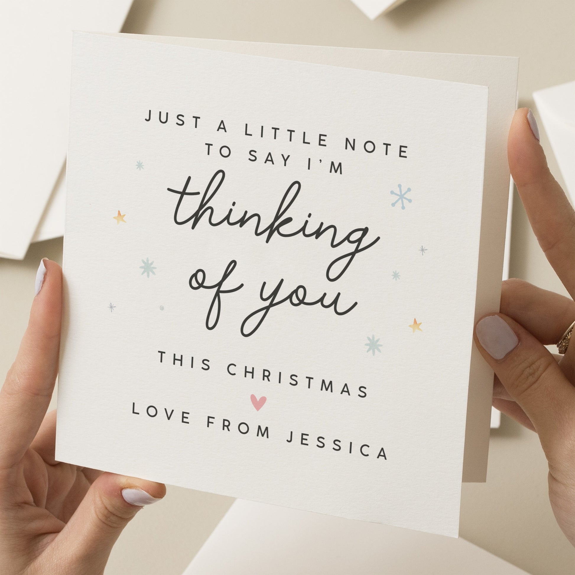 Thinking Of You Christmas Card, Bereavement Christmas Card, Simple Christmas Sympathy Card, Christmas Card With Typography