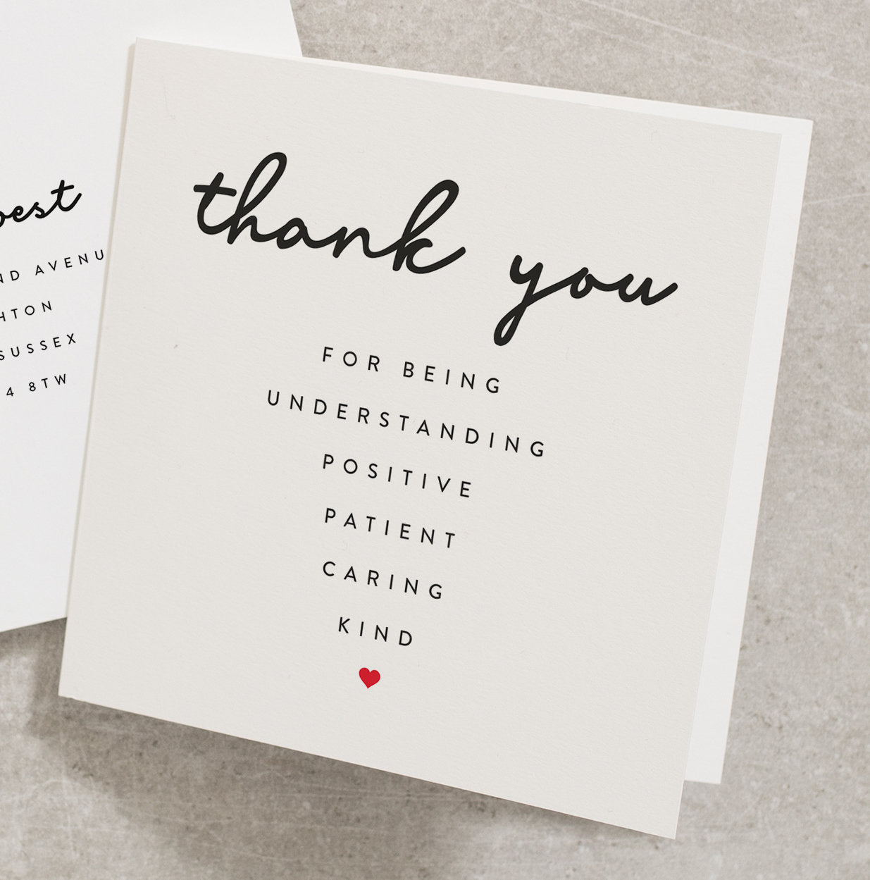 Thank You Card For Best Friend, Mum, Sister, Husband, Friendship Thank You Card, Bestie Card, Thank You Greeting Card, Positive Card TY001