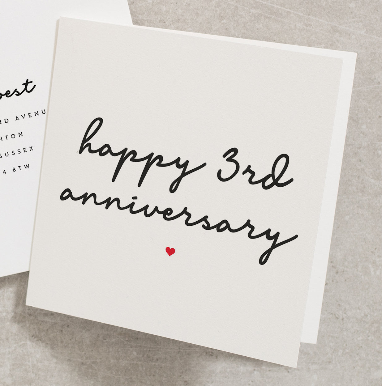 Happy 3rd Anniversary Card, Husband 3rd Anniversary Card, Third Anniversary Card For Boyfriend, Girlfriend Third Anniversary Card AN080