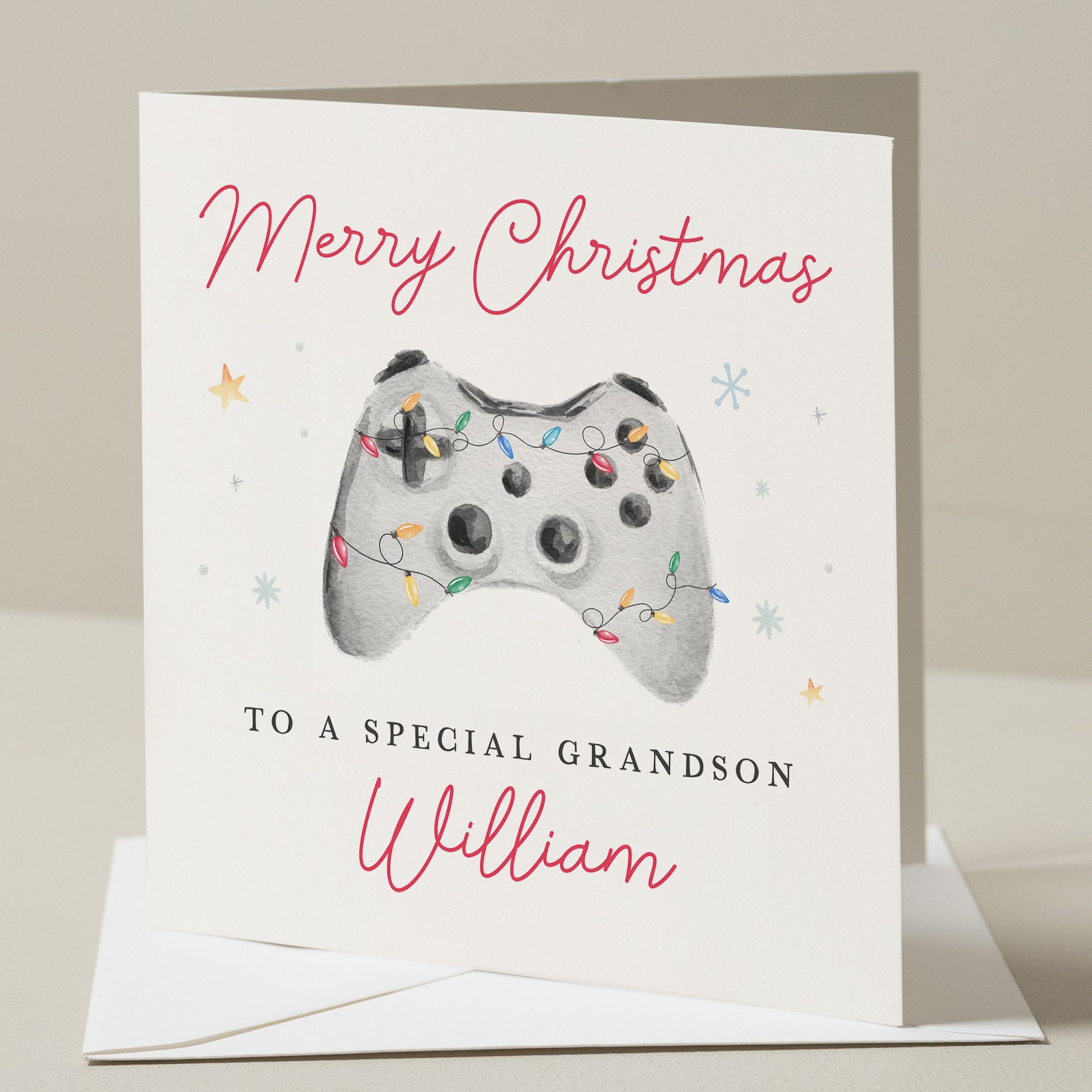 Gaming Christmas Card for Grandson, Grandson Christmas Card, Xmas Card Grandson, Custom Xmas Grandson, Special Grandson Christmas Card