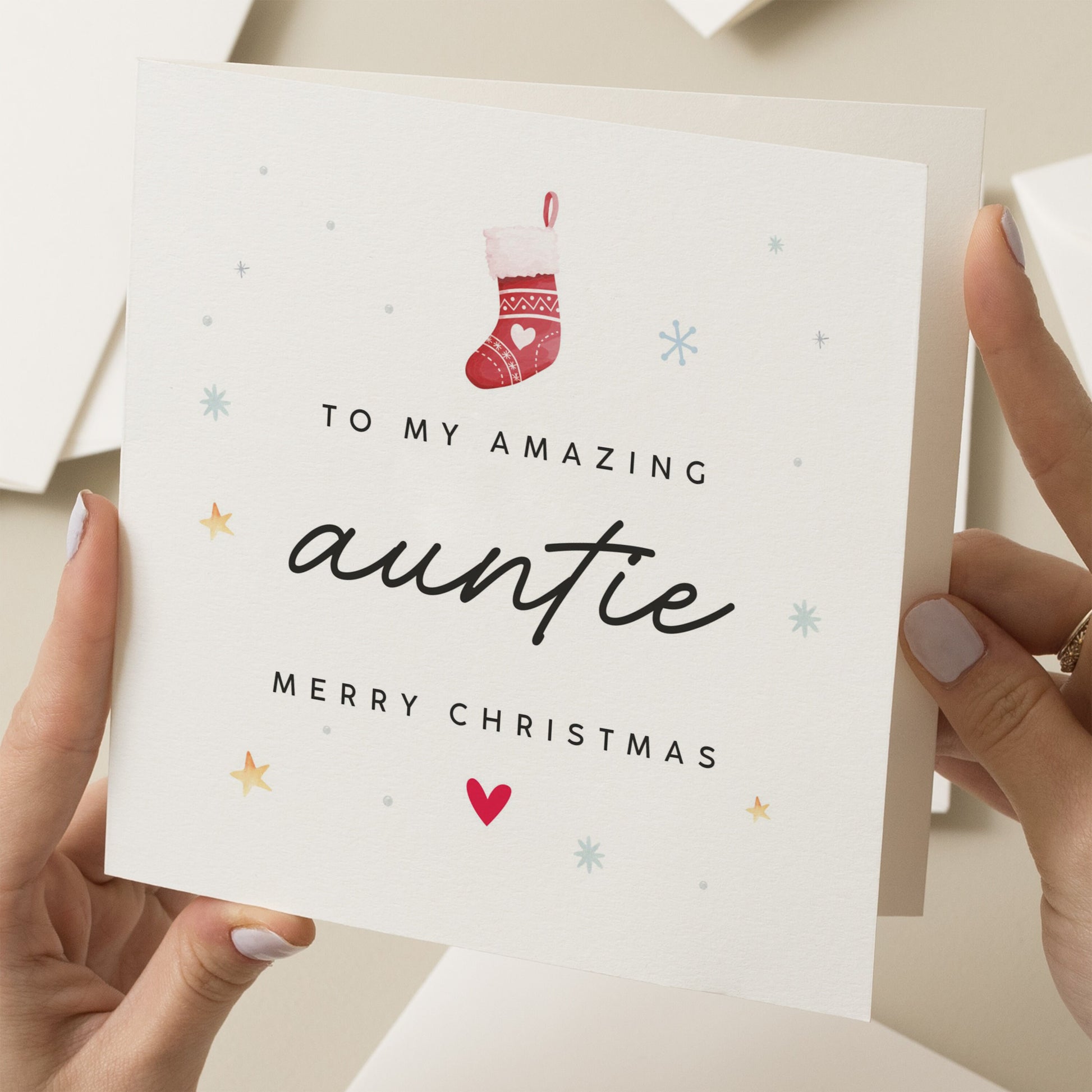 Auntie Christmas Card, Christmas Card For Auntie, Christmas Auntie Card, Cute Christmas Auntie Card, Aunt, Aunty, Xmas Gift