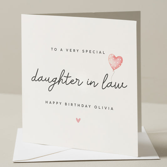 Birthday Card for Daughter In Law, Daughter-In-Law Card, Daughter In Law&#39;s Birthday, Simple Birthday Gift For Daughter In Law