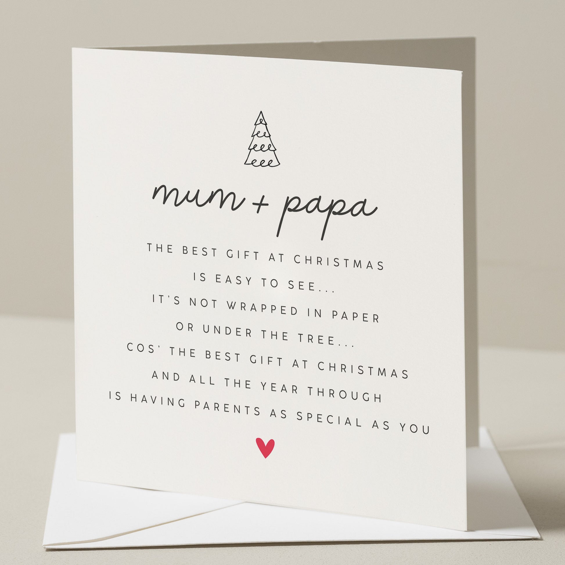 Christmas Card For Mum And Dad, Mum And Dad Poem Christmas Card, Christmas Poem Card, Personalised Christmas Card For Parents, Xmas