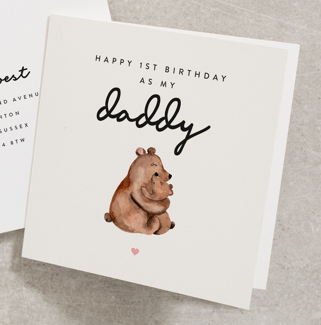 Happy 1st Birthday As My Daddy, Woodland Birthday Card, For Daddy, 1st First Birthday Card For Daddy, Cute Birthday Card, For Dad BC861