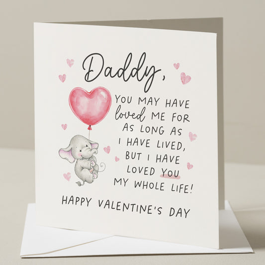 Daddy Poem Valentine Day Card, Valentines Card For Daddy, Baby First Valentines Day Card To Daddy, Newborn To Daddy, Dad Valentine Card