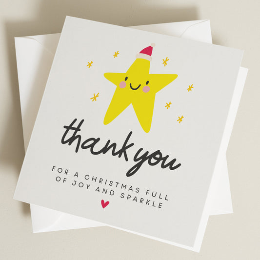 Christmas Thank You Card, Happy New Year Christmas Thank You Card, Personalised Christmas Thank You, Thank You Note Card, Thank You Note