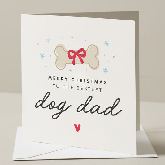 Dog Dad Christmas Card From The Dog, Dog Christmas Card, Cute Dog Card, Merry Christmas Dog Dad Xmas Card, For Dog Parent