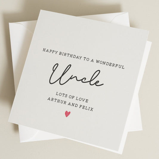 Personalised Uncle Birthday Card, Birthday Card For Wonderful Uncle, Uncle Birthday Gift, Birthday Gift For Him, Birthday Gift For Uncle