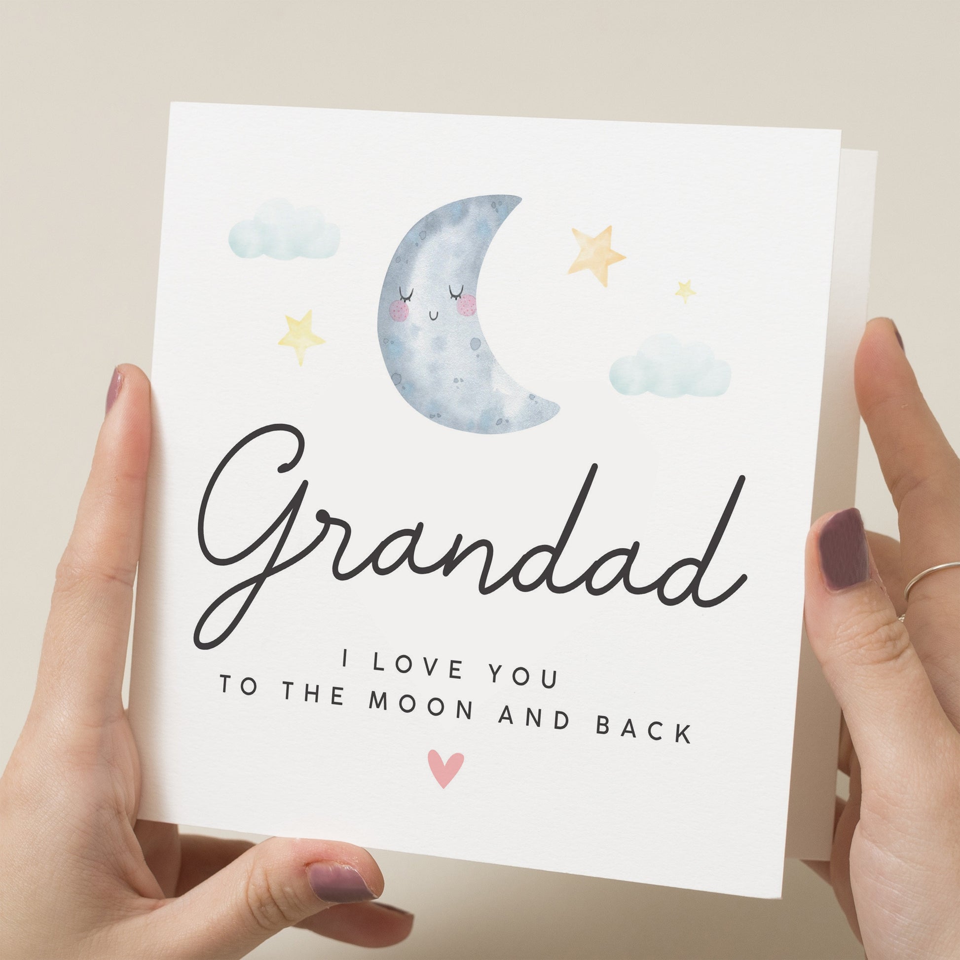 Fathers Day Card From Baby Grandchild, Cute Fathers Day Card For Grandad, Grandad I Love You To The Moon And Back, Fathers Day Gift For Him