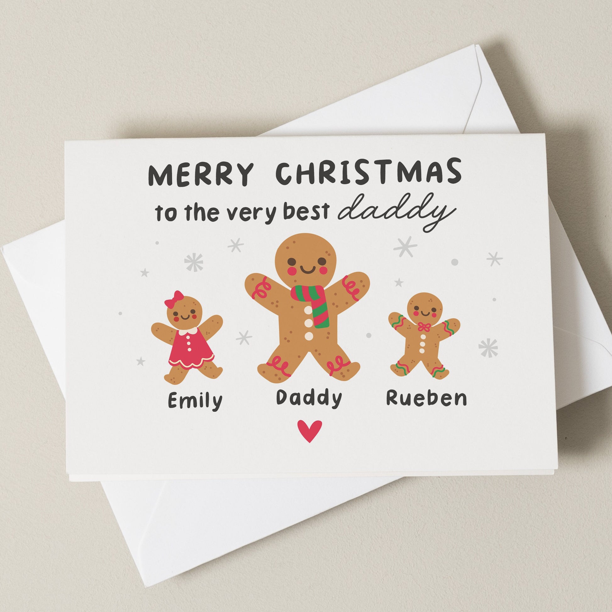 Personalised Daddy Christmas Card, Best Dad Christmas Card, Christmas Card With Family Names, Christmas Card For Daddy, Christmas Card Dad