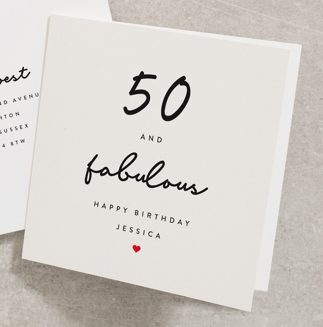 50 And Fabulous, Happy Birthday, Any Name, 50th Birthday For Mum, Sister, Aunty, Daughter, Wife, For Her, 50th, 50 Birthday Card BC588