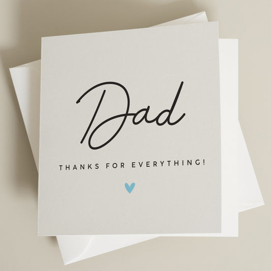 Thank You Dad Fathers Day Card, Simple Fathers Day Card For Dad, Dad Fathers Day Gift, Fathers Day Card From Daughter, From Son