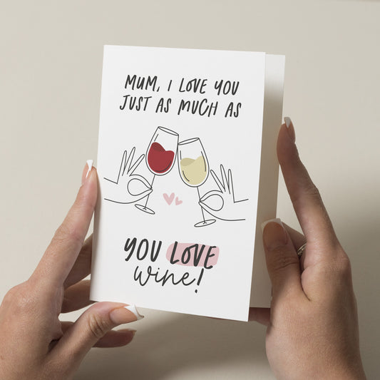 Mothers Day Card For Mum, Wine Lover Mother&#39;s Day Card, Mothers Day Wine Card, Cute Mothers Day Card, Funny Mother&#39;s Day Card To Mum, Gift