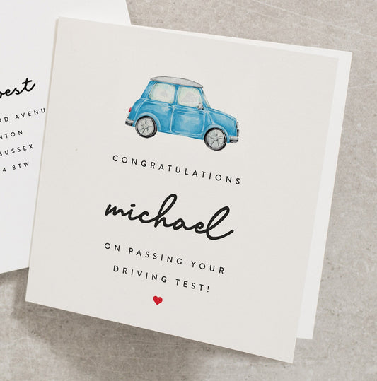 Personalised Driving Test Card For Son, Grandson Driving Test Card, Driving Test Card On Boyfriend, Congratulations Card, Test Card DT012