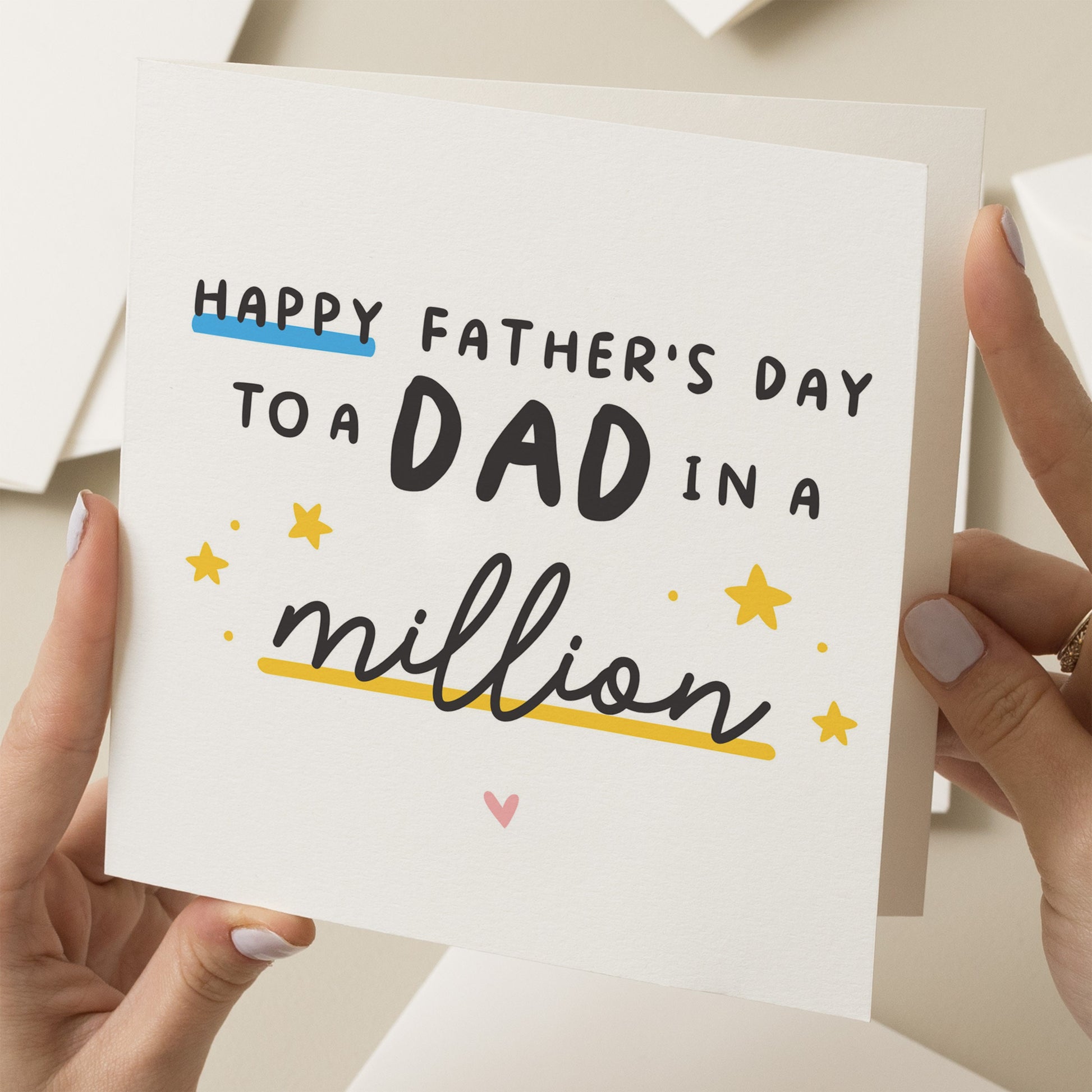 One In A Million Dad Fathers Day Card, Fathers Day Gift For Dad, Best Dad Card, Fathers Day Card From Son, From Daughter, Dad In A Million