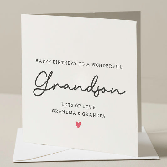 Cute Birthday Card To Grandson, Simple Birthday Card For Grandson, Personalised Grandson Birthday Gift, Birthday Gift For Him, Birthday Boy