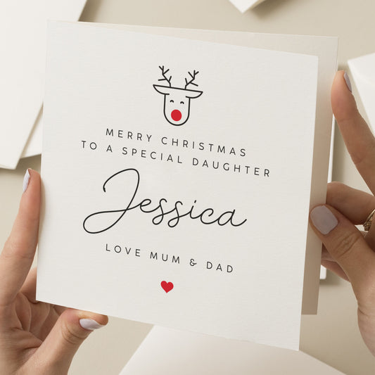 Custom Christmas Card To Daughter, Special Daughter Christmas Card, Christmas Card For Daughter, Xmas Gift For Daughter