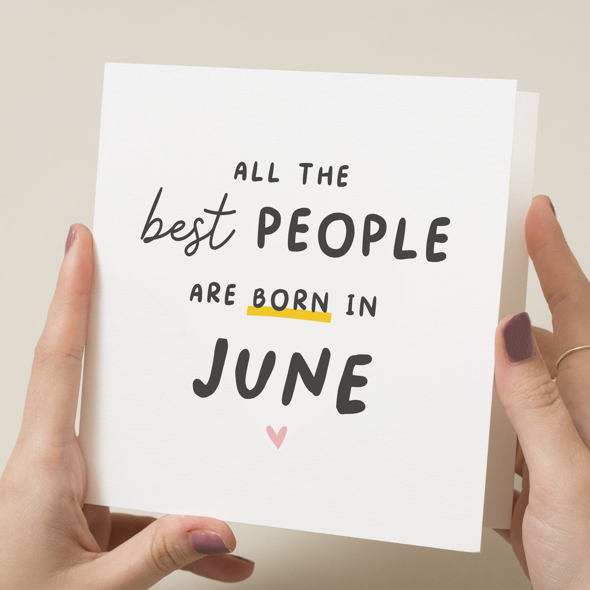 June Birthday Card, Funny Birthday Card For Her, For Bestie, For Friend, Birthday Gift For Him, Birthday Month Card, Simple Card