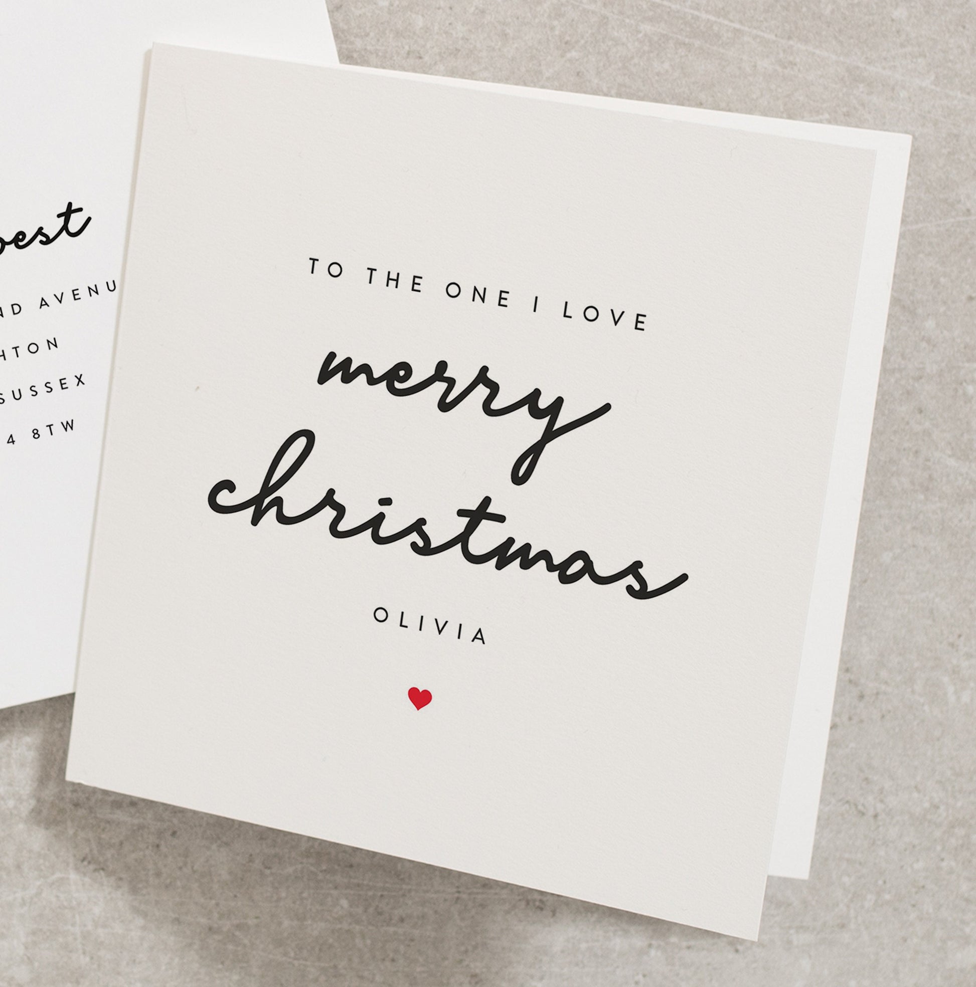 Personalised to the One I Love Merry Christmas Card for Him or Her, Xmas card for Husband or Wife, Christmas Card for Girlfriend CC533