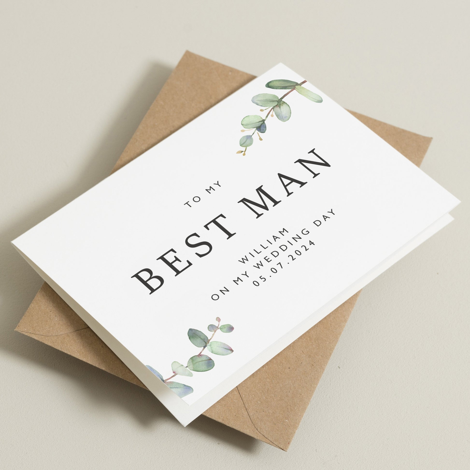 To My Best Man On My Wedding Day Card, Personalised Best Man Wedding Day Card, Best Man Gift, Personalised Groomsman Card, For Him