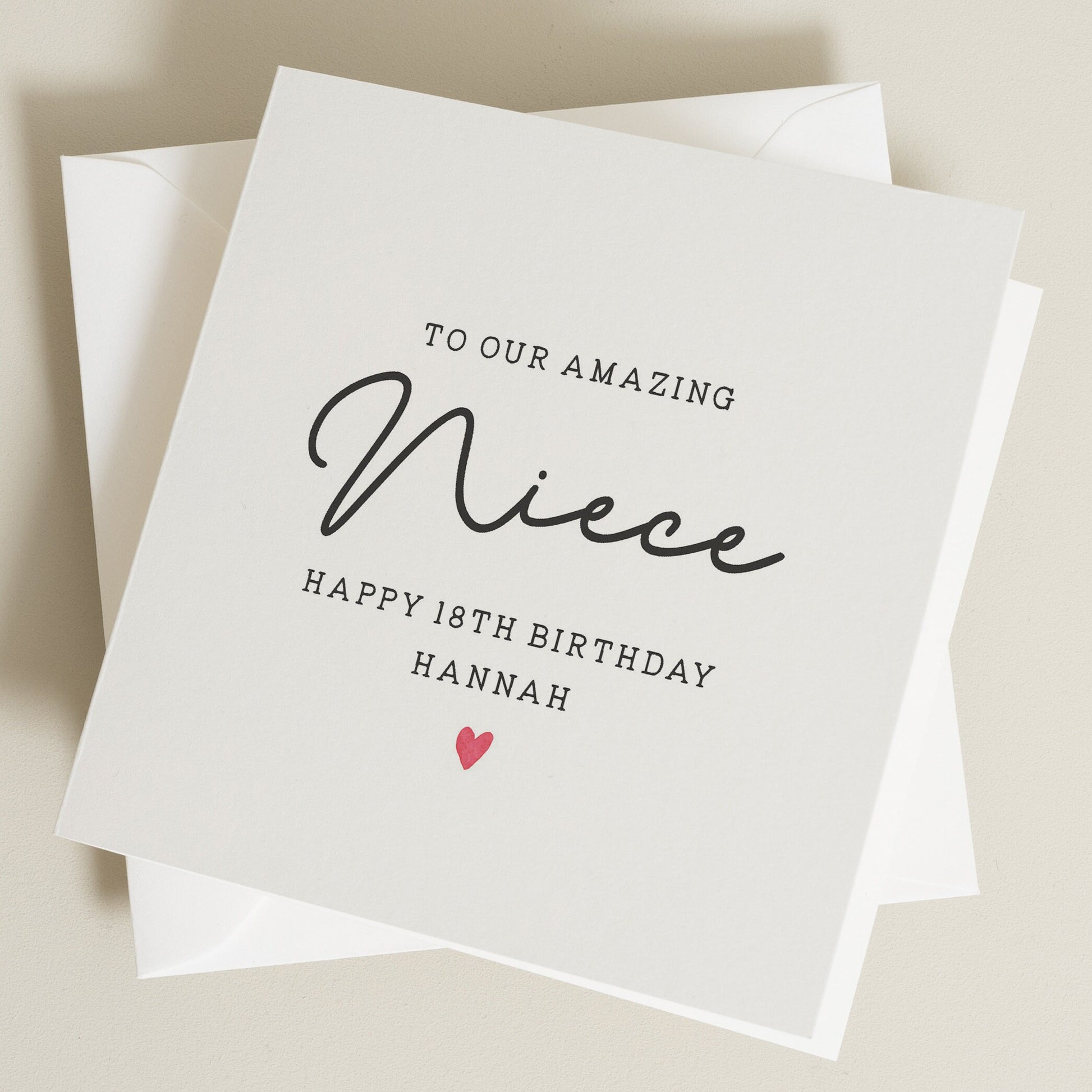 Personalised Niece Birthday Card, 18th Birthday Card For Niece, Niece 18th Birthday Gift, Eighteenth Birthday Card For Niece, Milestone Card