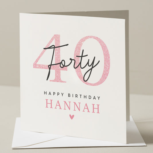 40th Birthday Card For Daughter, Fortieth Birthday Card For Her, 40th Birthday Card, 40th Birthday Gift For Sister, Friend, Bestie