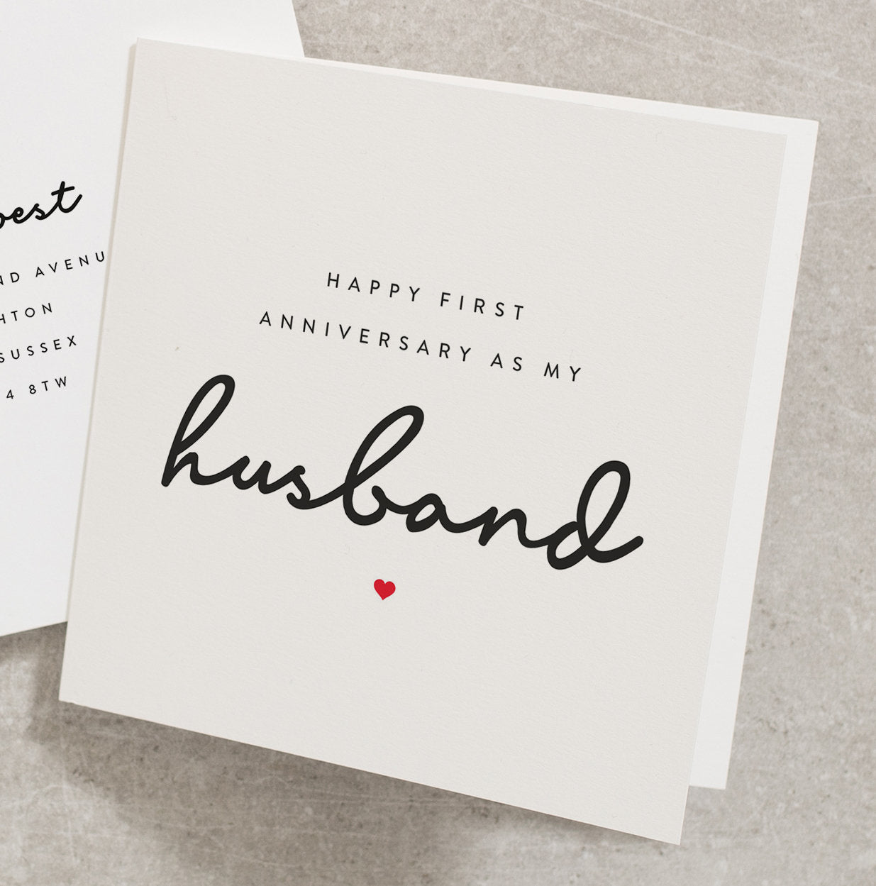 Happy First Anniversary As My Husband, Husband Anniversary Card, Anniversary Card For Hubby, Husband First Anniversary Card  AN036