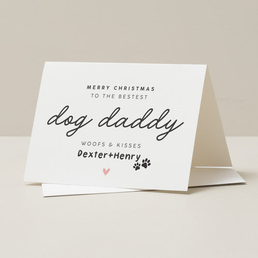 Personalised Dog Dad Christmas Card From The Dog, Dog Christmas Card, Cute Dog Card, Merry Christmas Dog Dad Xmas Card, For Dog Parent