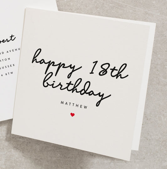 Happy 18th Birthday, Any Name, Personalised 18th Birthday Card, Personalised 18th Birthday Card For Son BC418