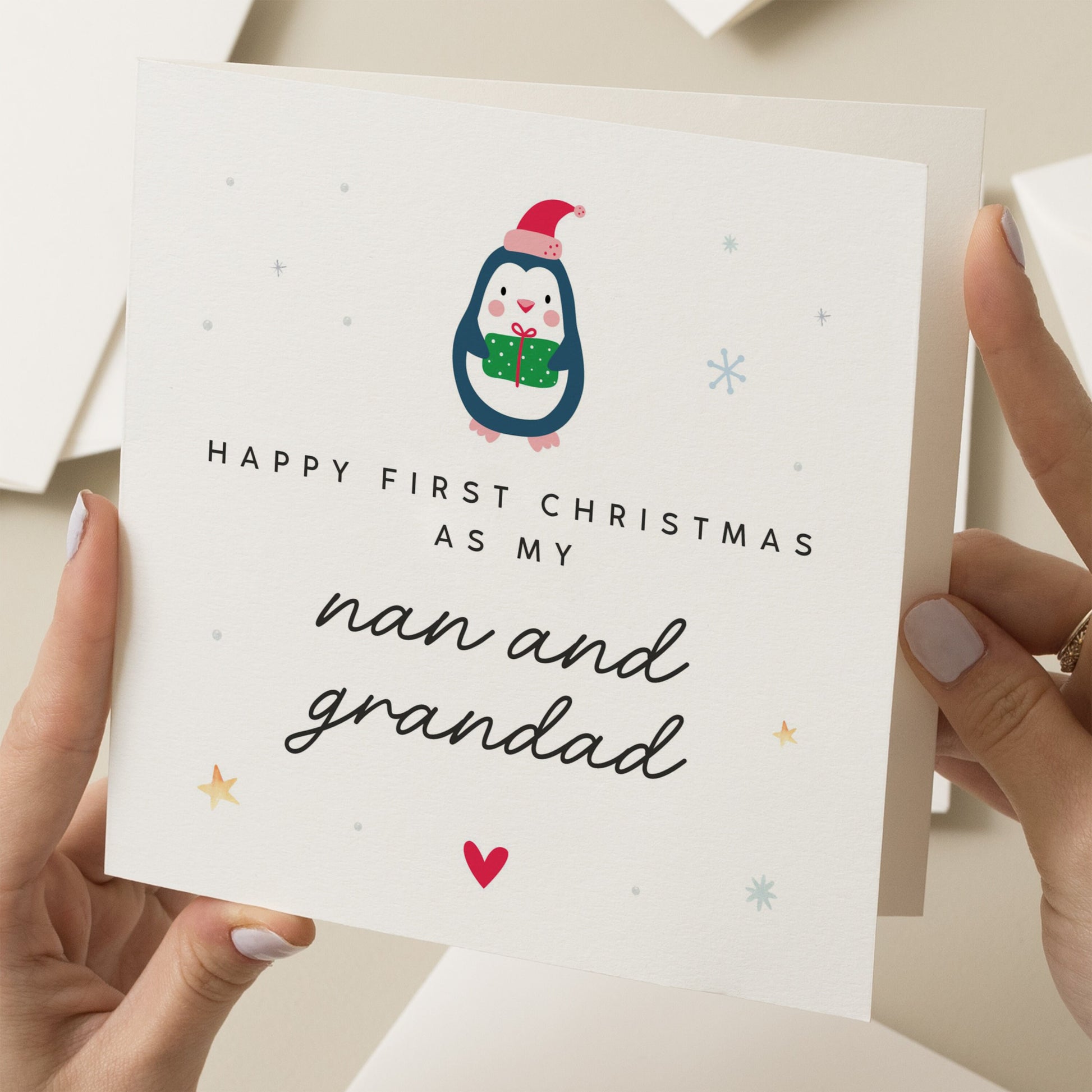 Christmas Card For Grandparents, Nan and Grandad Xmas Card, 1st Christmas As Grandma And Grandad Card, Nanna and Papa Christmas Card