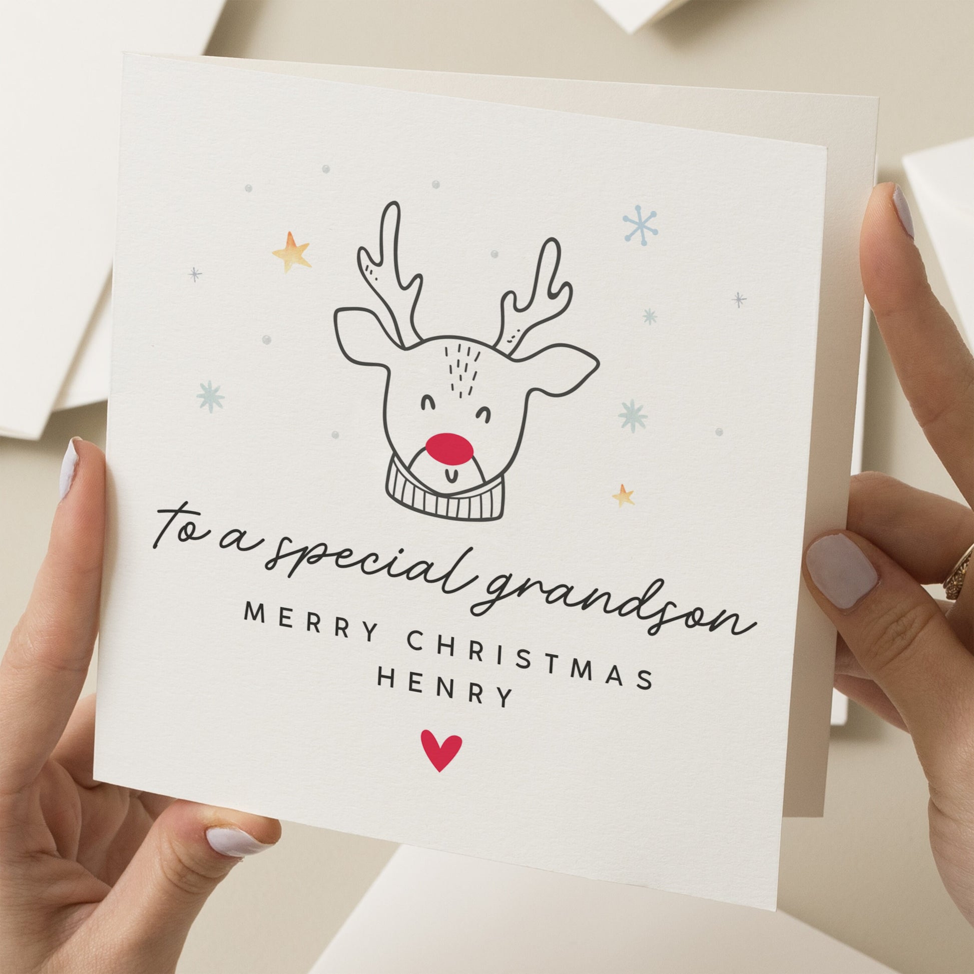 Personalised Christmas Card for Grandson, Grandson Christmas Card, Xmas Card To Grandson, Xmas Grandson, Special Grandson Christmas Card