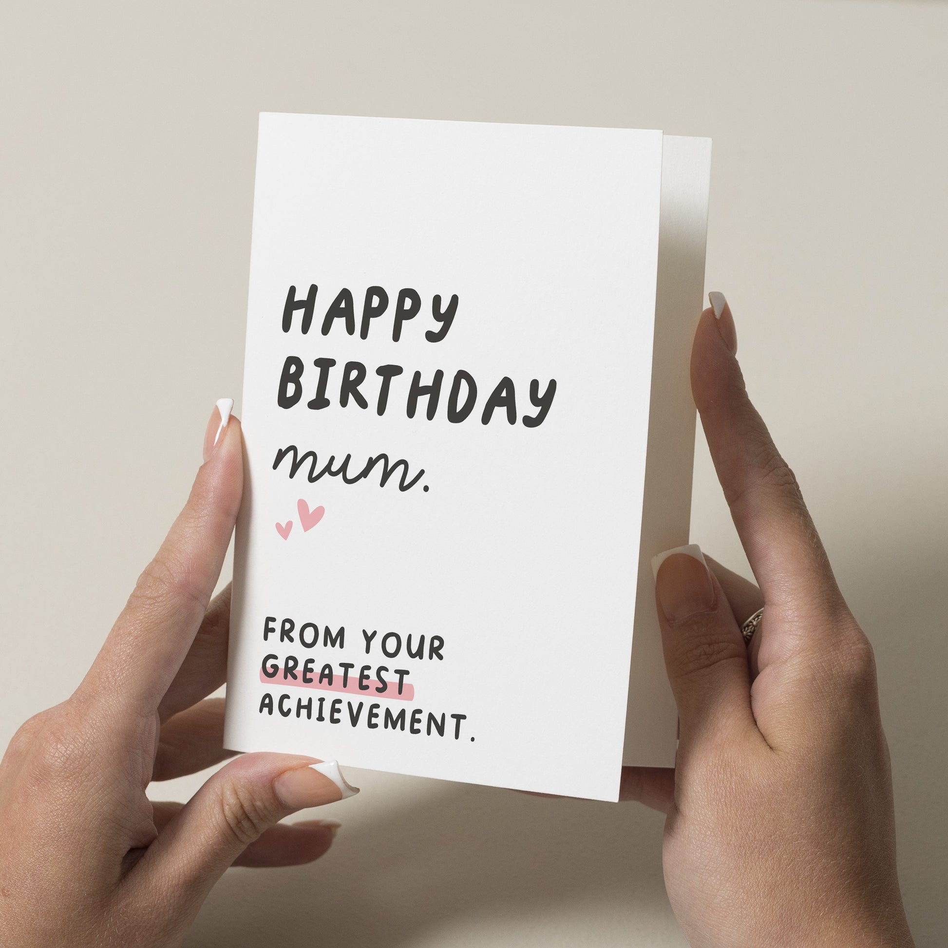 Funny Birthday Card For Mum, Happy Birthday Mum, Card For Her, Greatest Achievement Card for Mother, Joke Birthday Card From Daughter & Son