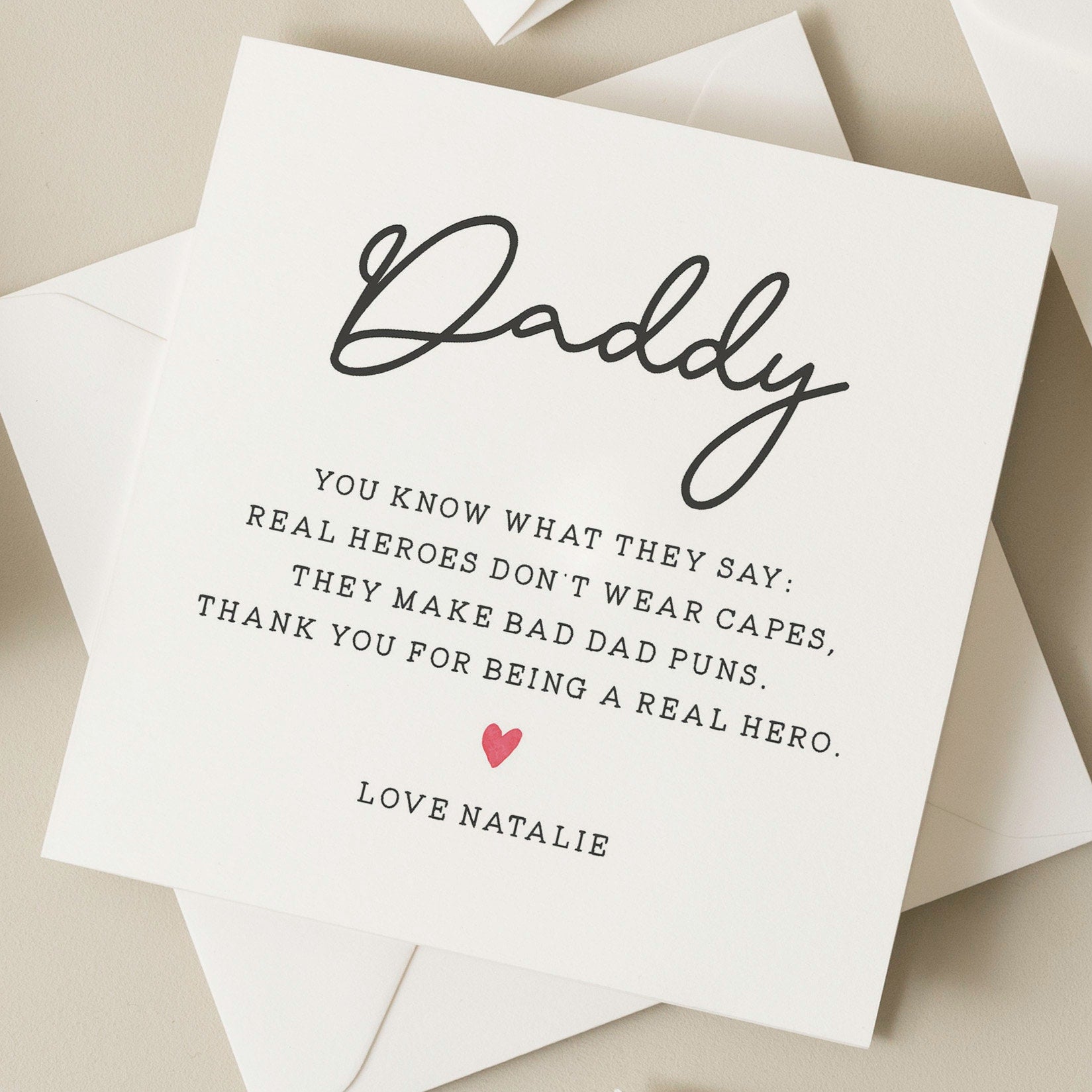 Joke Fathers Day Card For Dad, Personalised Funny Card For Dad, Fathers Day Card From Daughter, Fathers Day Gift From Son, Real Hero Card