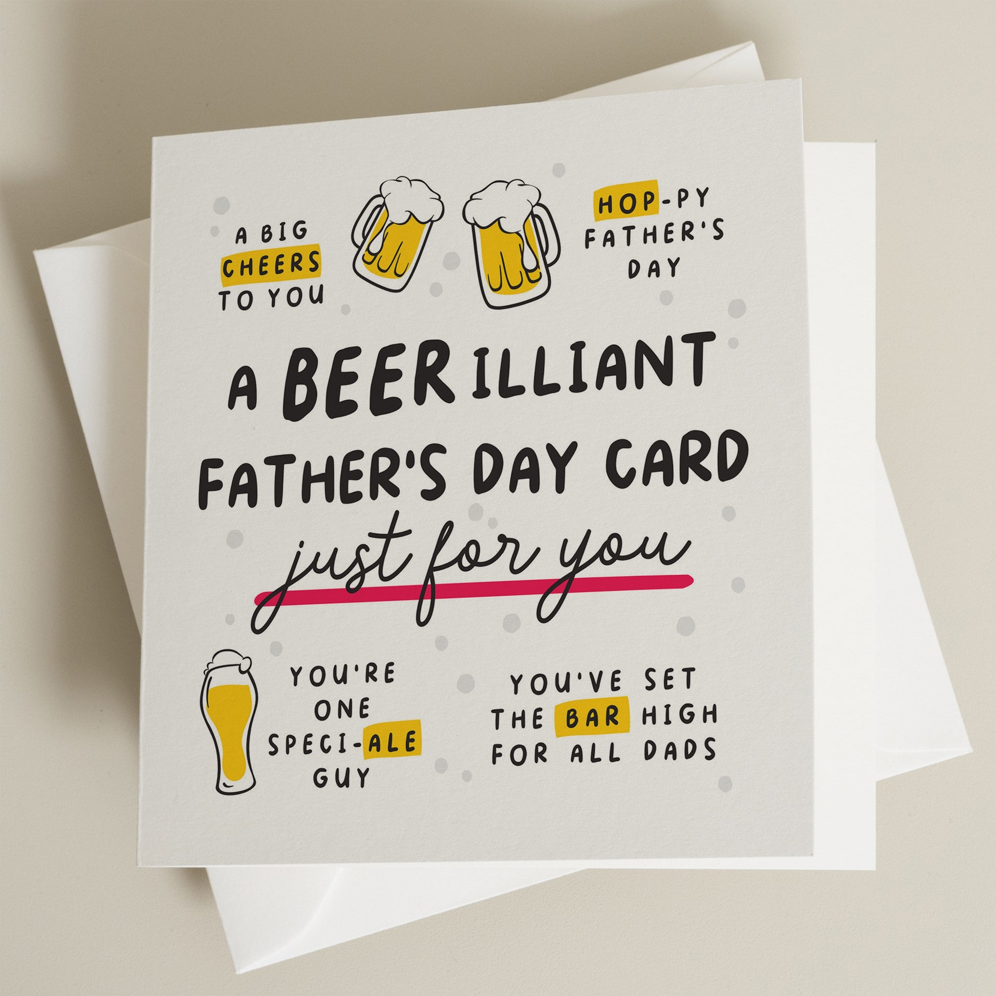 Personalised Fathers Day Card, Beer Joke Fathers Day Card, Pun Gift For Father, Dad, Happy Fathers Day Grandad, Beer Lover Gift, For Stepdad