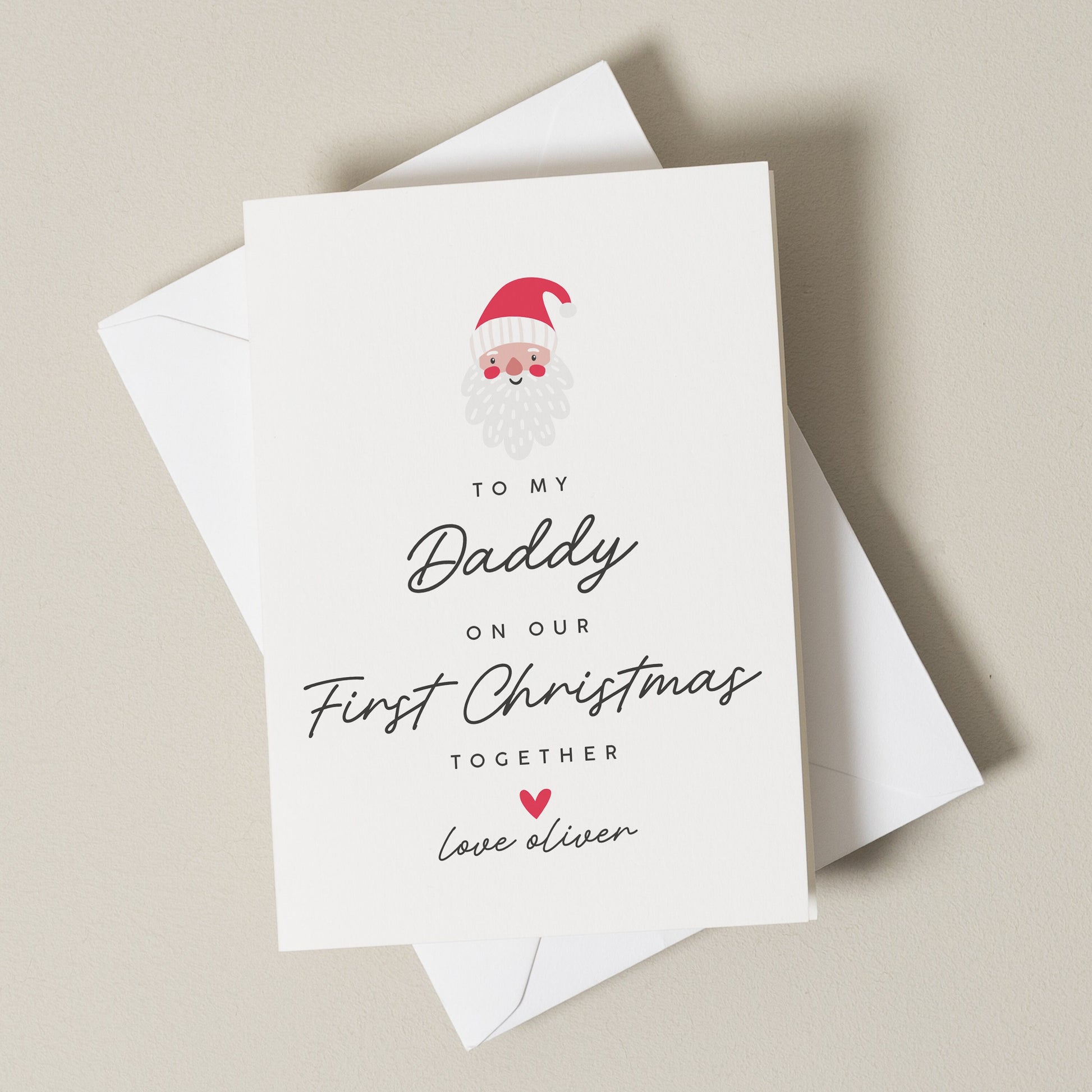 Christmas Card For Daddy, Personalised First Christmas As My Daddy, Baby First Christmas Card To Daddy, Newborn To Daddy, Xmas Card New Dad