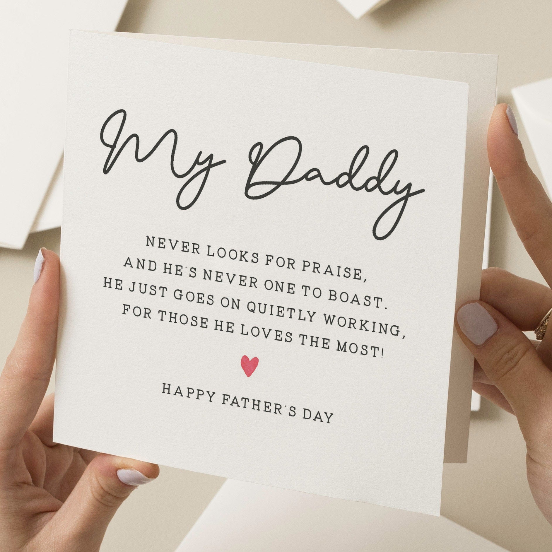 Daddy Poem Card, Poem Fathers Day Card, Cute Fathers Day Card For Him, Son Fathers Day Card, Fathers Day Gifts From Daughter