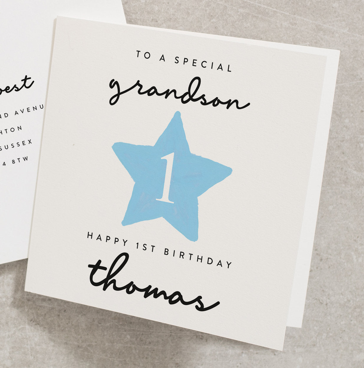 To A Special Grandson, Happy 1st Birthday Card, For Boy, Personalised Grandson First Birthday Card, First Birthday Grandson Card BC875