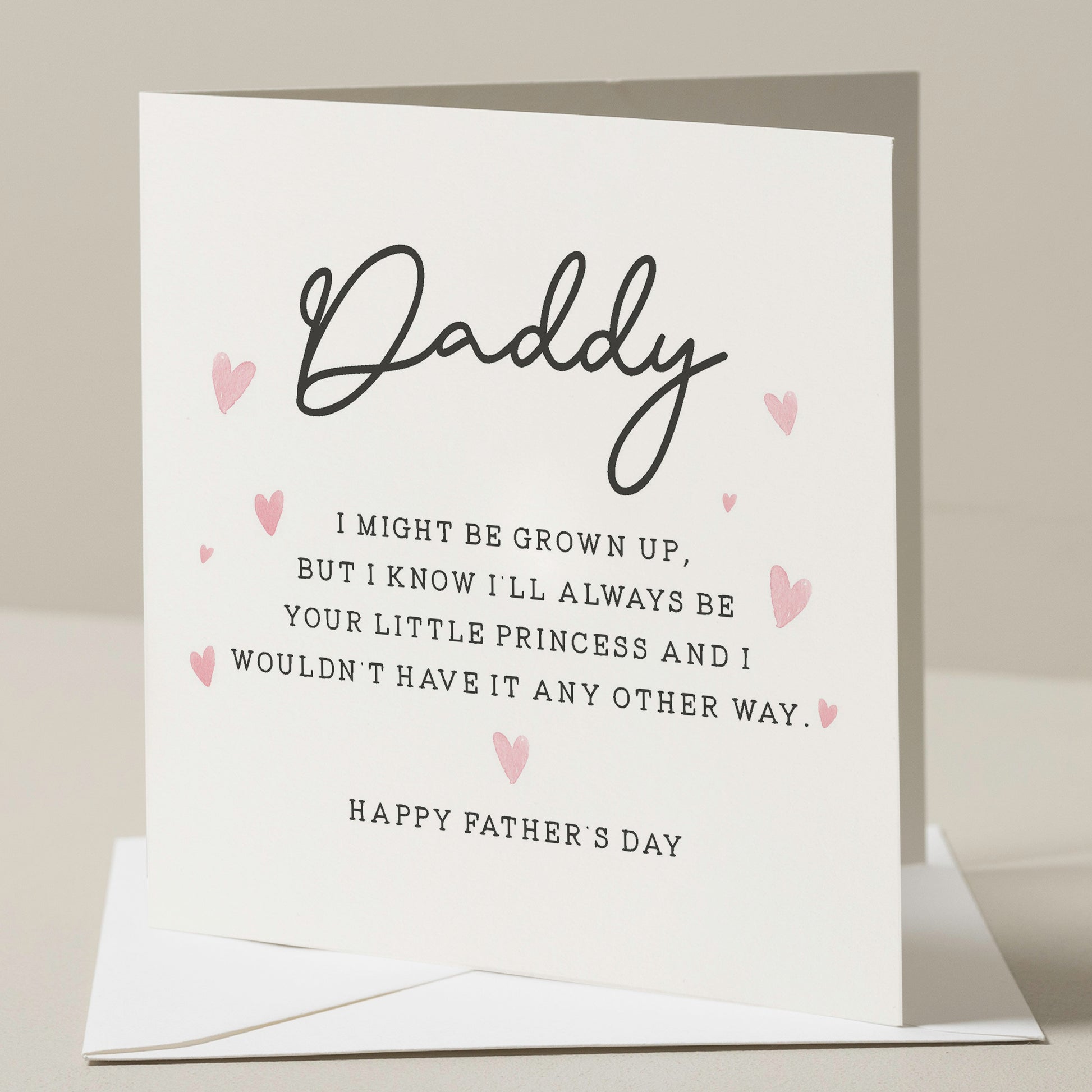 Simple Fathers Day Card For Daddy, Cute Fathers Day Card From Daughter, From Your Princess, Fathers Day Gift For Daddy, Thankyou Daddy Card