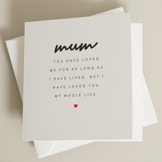 Mum Poem Card, Mothers Day Print, Cute Mothers Day Card, Poem Card, Special Mothers Day Card, From Daughter, Poem MD013