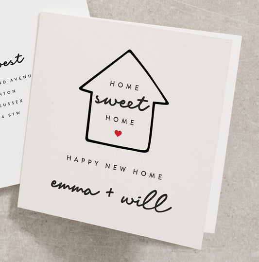 Personalised Happy New Home Card, Home Sweet Home Card, Congratulations On Your New House Card, Personalised New Home Card NH014