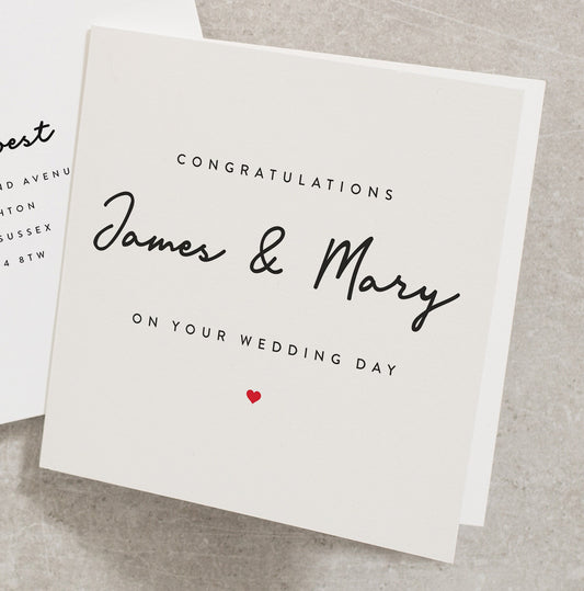 Congratulations Card For Newlywed, Personalised Congratulations Wedding Card, Happy Wedding Day Card, Congratulations Wedding Day Card WD019