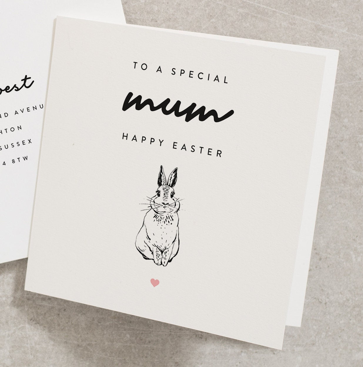 To A Special Mum Happy Easter, Rabbit Easter Card, For Mum, Cute Easter Card, Mummy Card, Mum Card, Personalised Easter Card, Mom EC029