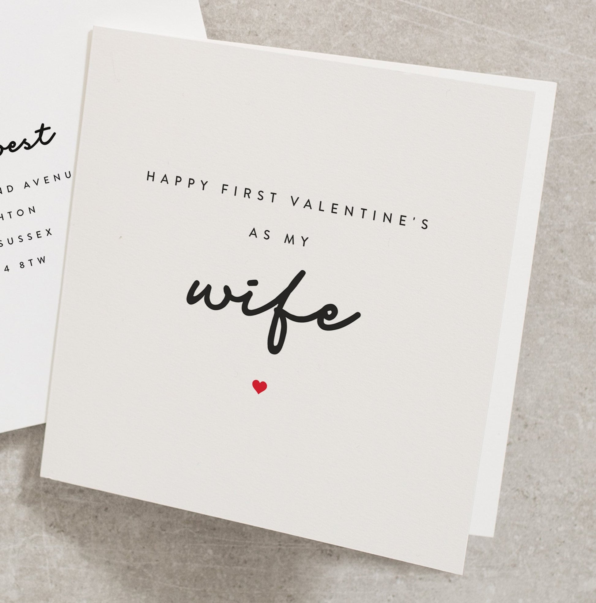 Wife Valentines Day Card, Happy First Valentines as my Wife Card, Valentines Day Card for Her, Romantic First Valentines as my Wife VC038