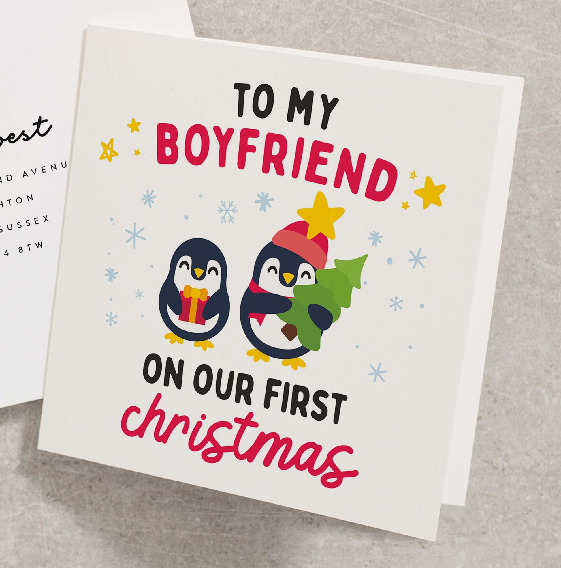 Boyfriend Christmas Card, Christmas Card For Boyfriend, First Christmas Card, Merry Christmas Card, Merry Xmas Card For Boyfriend CC803