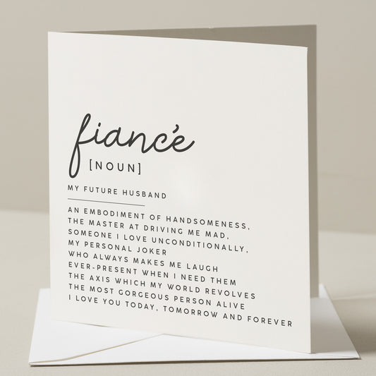 Fiancé Birthday Card, Romantic Card For Fiancé, Birthday Card For Him, Special Fiance Definition Card, Amazing Fiancé Poem Card